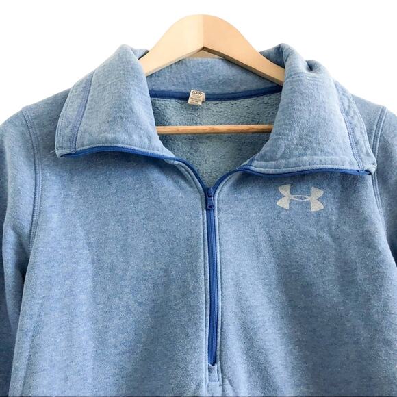 Under Armour Sweatshirt Quarter Zip Pullover Baby Blue XS - Picture 1 of 3